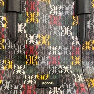 Fossil Rachel Satchel Multicolor Logo Monogram Crossbody Bag